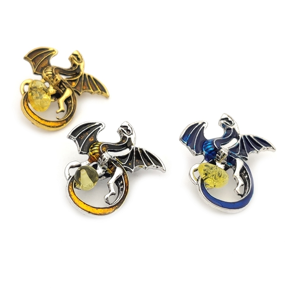 Брошь " Дракон М" янтарь